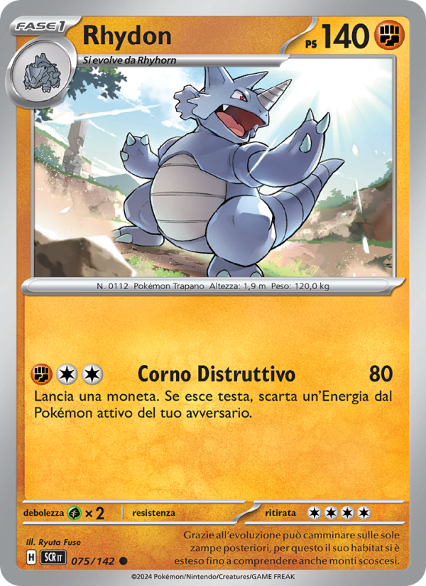 Rhydon 075/175 — Stellar Crown (Italian Pokémon TCG card)