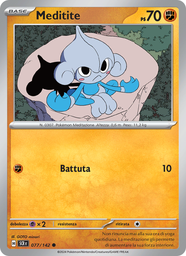 Meditite 077/175 — Stellar Crown (Italian Pokémon TCG card)