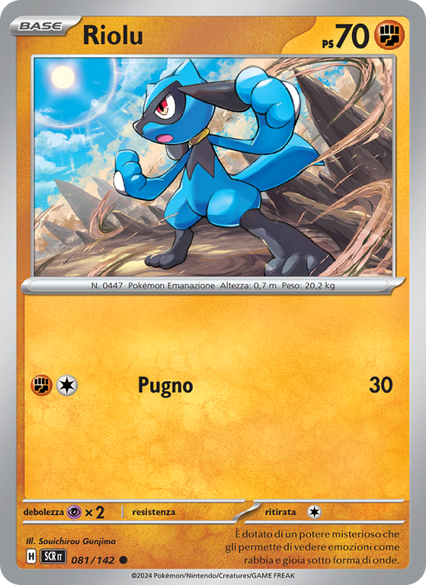 Riolu 081/175 — Stellar Crown (Italian Pokémon TCG card)