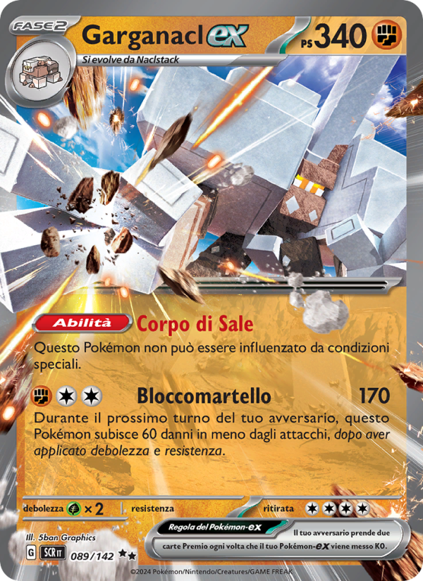 Garganacl-ex 089/175 — Stellar Crown (Italian Pokémon TCG card)