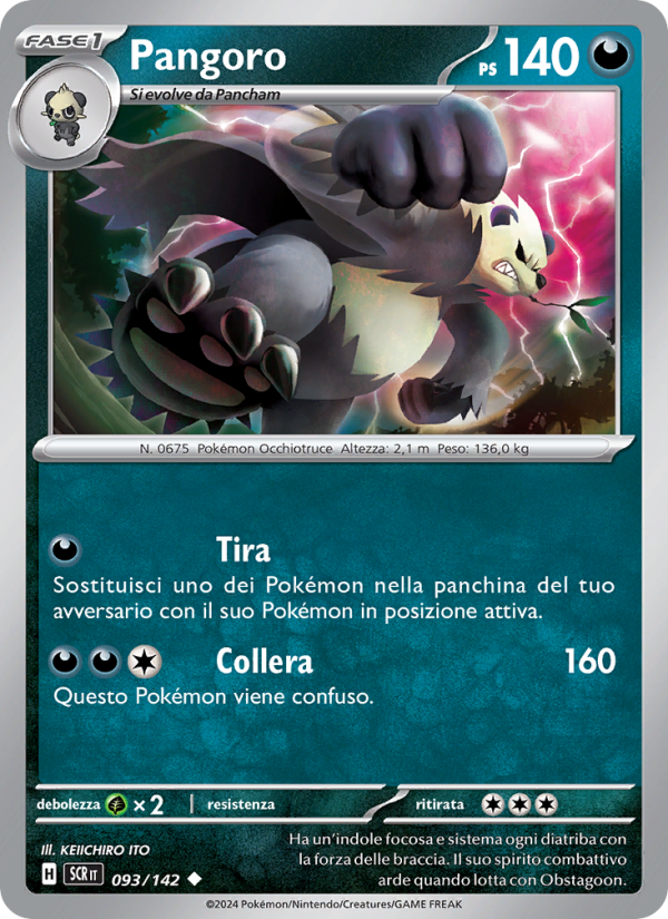 Pangoro 093/175 — Stellar Crown (Italian Pokémon TCG card)