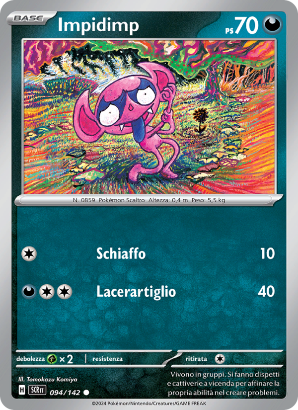 Impidimp 094/175 — Stellar Crown (Italian Pokémon TCG card)