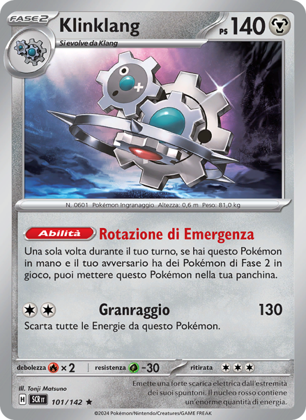 Klinklang 101/175 — Stellar Crown (Italian Pokémon TCG card)