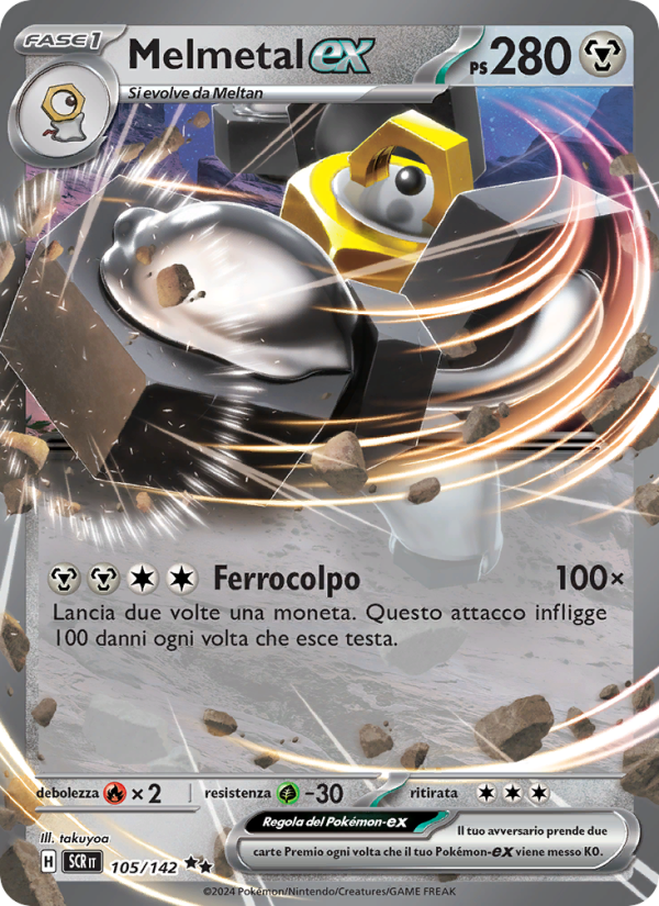Melmetal-ex 105/175 — Stellar Crown (Italian Pokémon TCG card)
