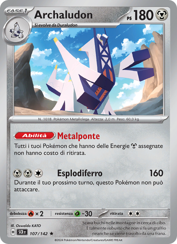 Archaludon 107/175 — Stellar Crown (Italian Pokémon TCG card)