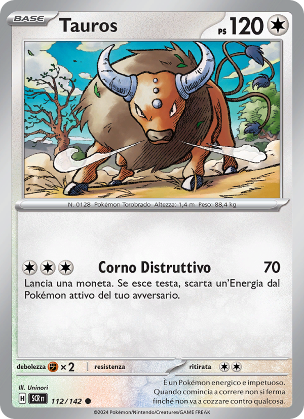 Tauros 112/175 — Stellar Crown (Italian Pokémon TCG card)