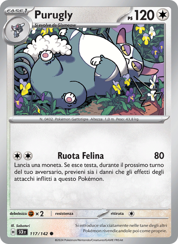 Purugly 117/175 — Stellar Crown (Italian Pokémon TCG card)