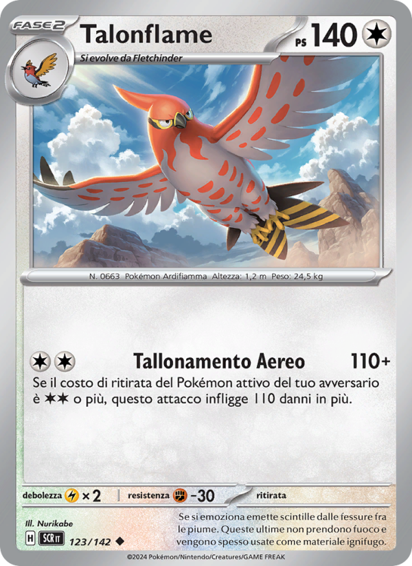 Talonflame 123/175 — Stellar Crown (Italian Pokémon TCG card)