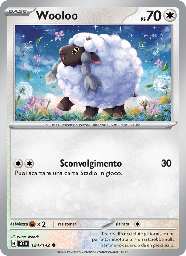 Wooloo 124/175 — Stellar Crown (Italian Pokémon TCG card)