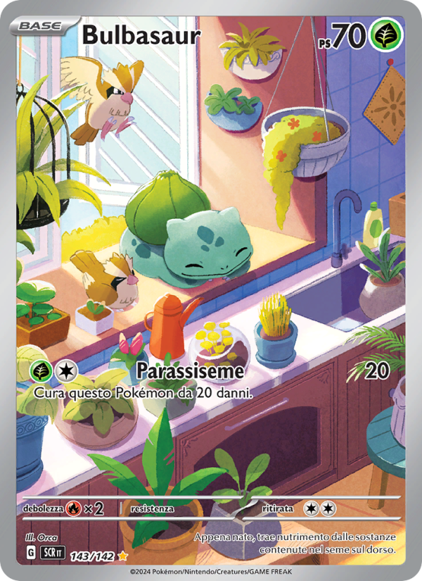 Bulbasaur 143/175 — Stellar Crown (Italian Pokémon TCG card)