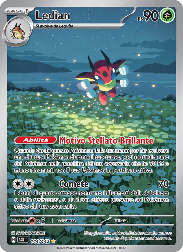 Ledian 144/175 — Stellar Crown (Italian Pokémon TCG card)