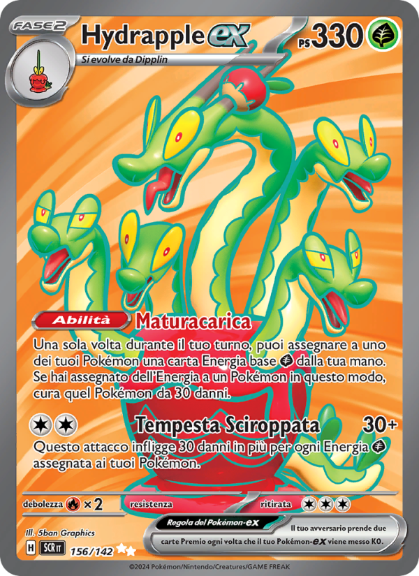Hydrapple-ex 156/175 — Stellar Crown (Italian Pokémon TCG card)