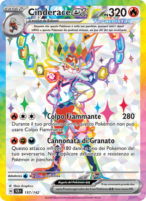 Cinderace-ex 157/175 — Stellar Crown (Italian Pokémon TCG card)