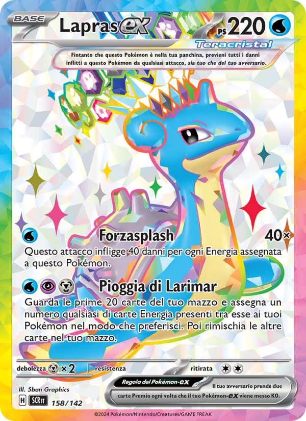 Lapras-ex 158/175 — Stellar Crown (Italian Pokémon TCG card)