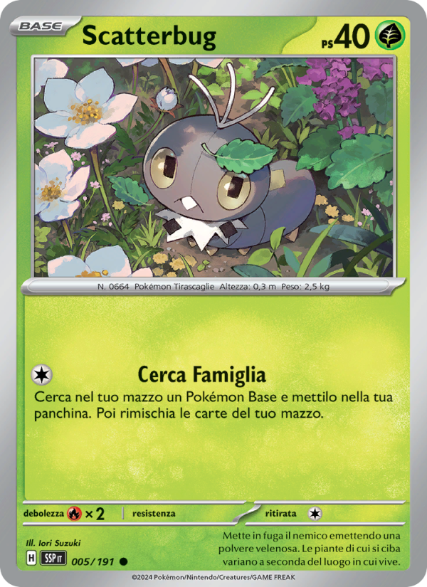 Scatterbug 005/252 — Surging Sparks (Italian Pokémon TCG card)