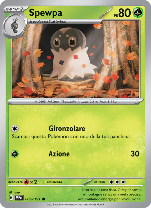Spewpa 006/252 — Surging Sparks (Italian Pokémon TCG card)