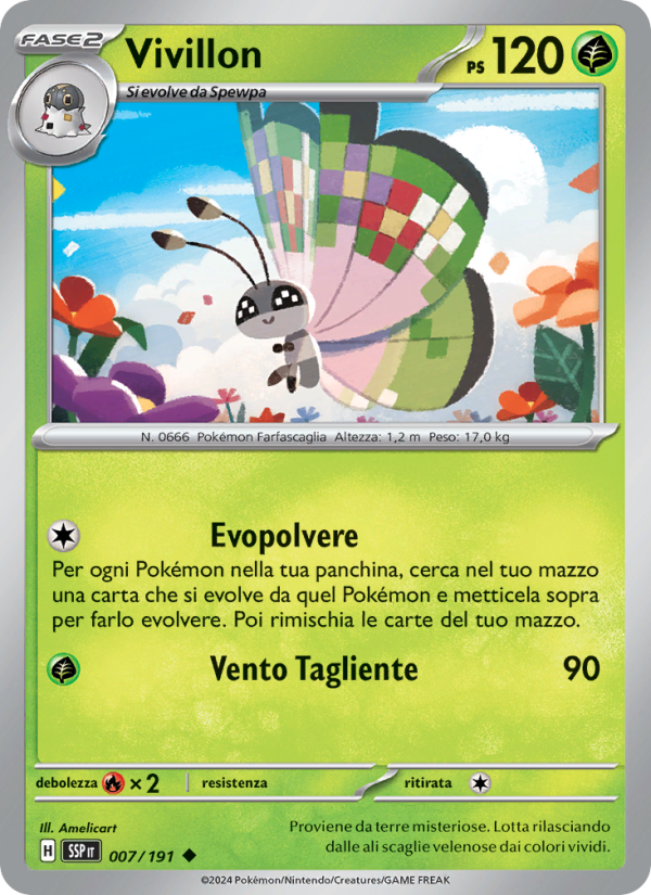 Vivillon 007/252 — Surging Sparks (Italian Pokémon TCG card)