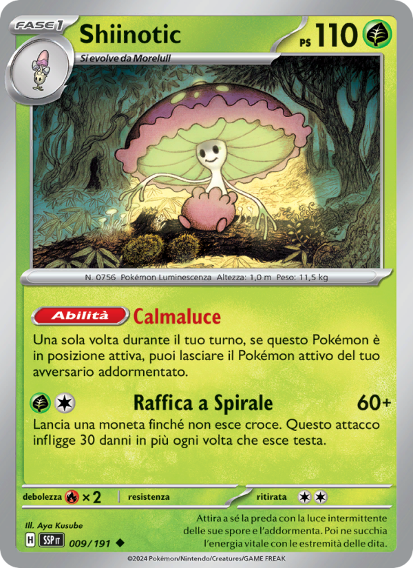 Shiinotic 009/252 — Surging Sparks (Italian Pokémon TCG card)