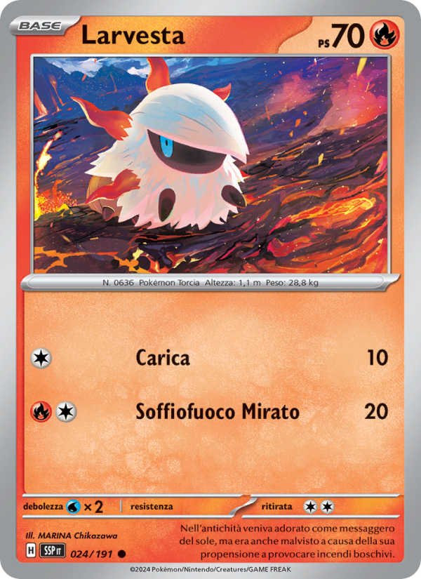 Larvesta 024/252 — Surging Sparks (Italian Pokémon TCG card)