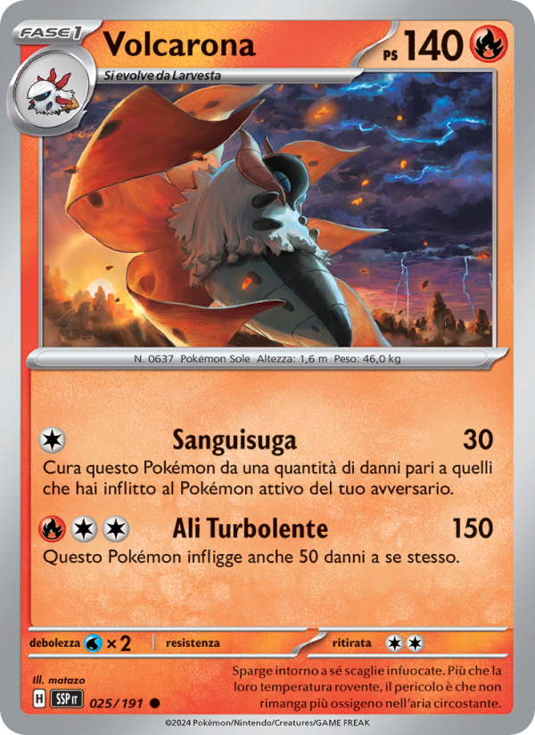 Volcarona 025/252 — Surging Sparks (Italian Pokémon TCG card)