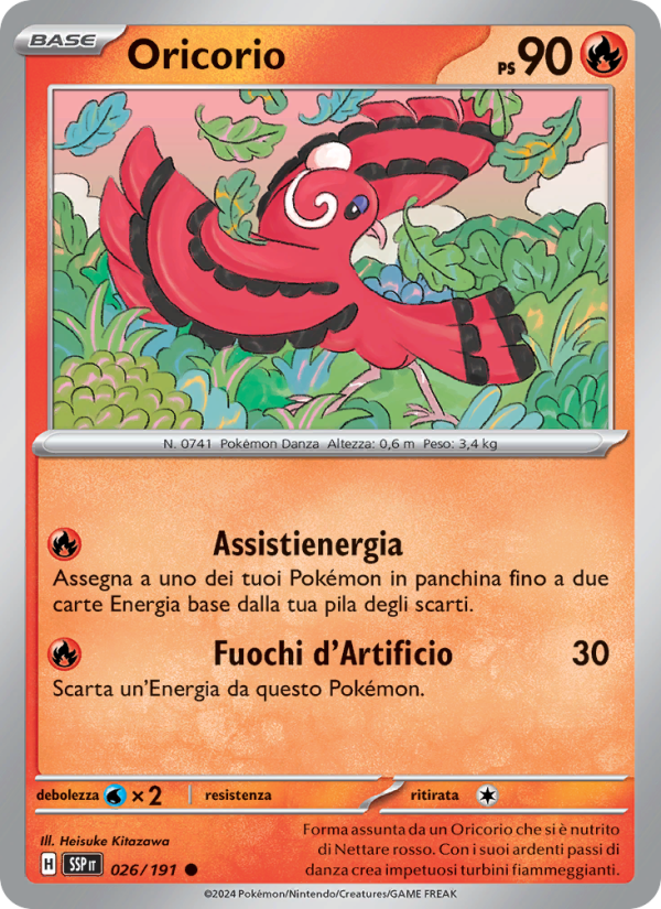 Oricorio 026/252 — Surging Sparks (Italian Pokémon TCG card)
