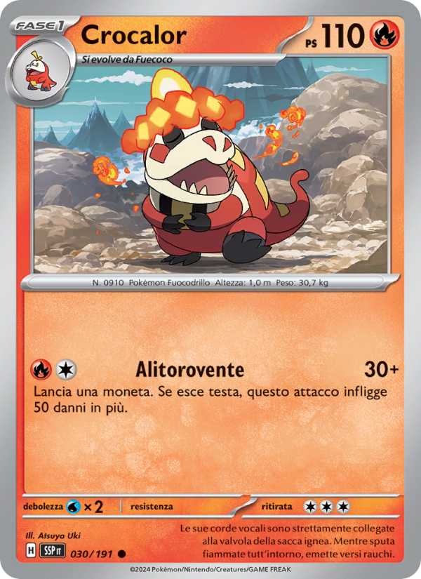 Crocalor 030/252 — Surging Sparks (Italian Pokémon TCG card)