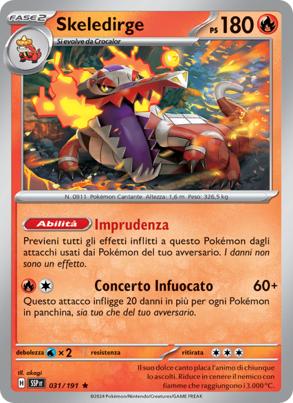Skeledirge 031/252 — Surging Sparks (Italian Pokémon TCG card)