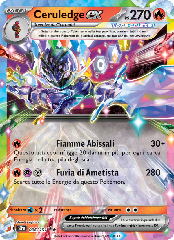 Ceruledge-ex 036/252 — Surging Sparks (Italian Pokémon TCG card)