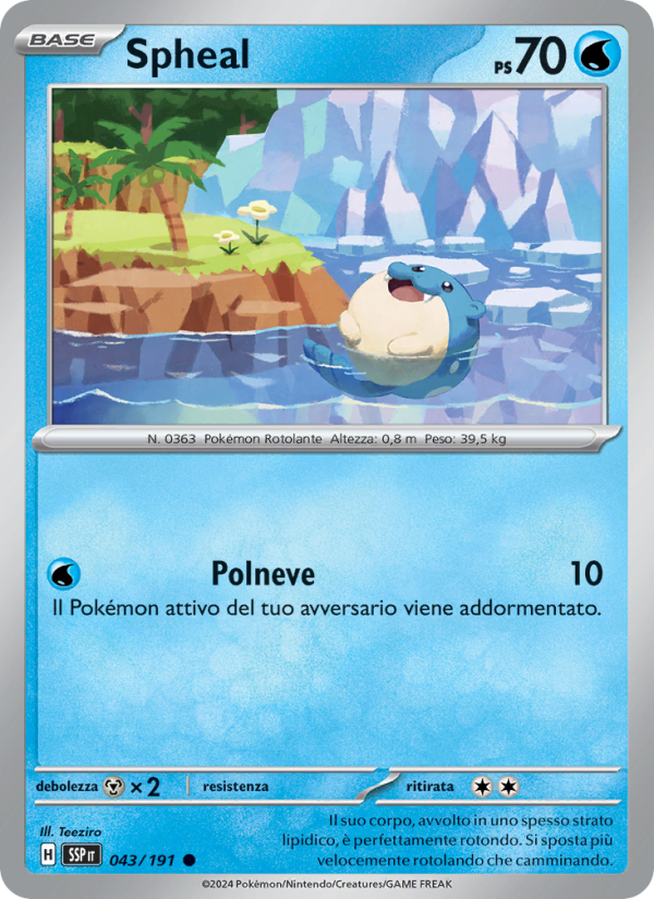 Spheal 043/252 — Surging Sparks (Italian Pokémon TCG card)