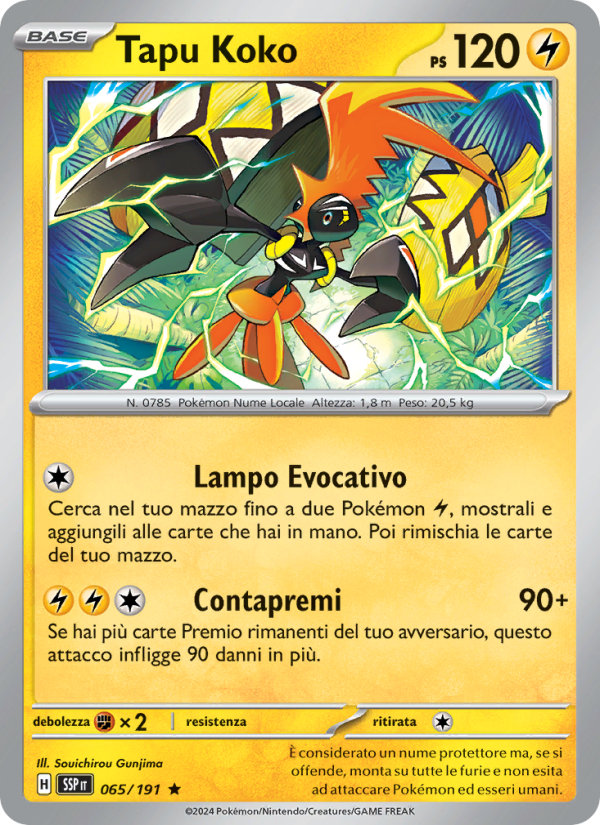 Tapu Koko 065/252 — Surging Sparks (Italian Pokémon TCG card)
