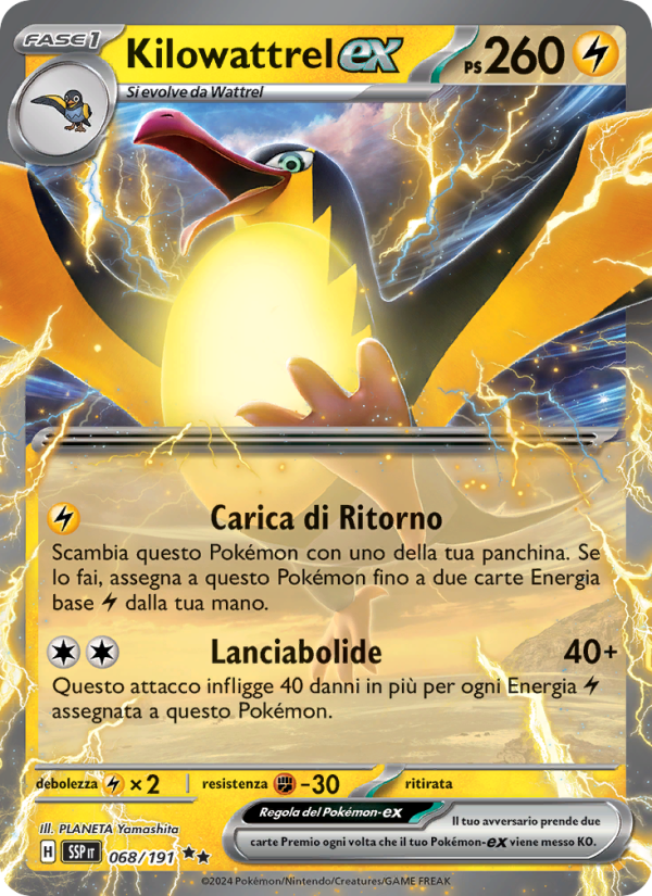 Kilowattrel-ex 068/252 — Surging Sparks (Italian Pokémon TCG card)