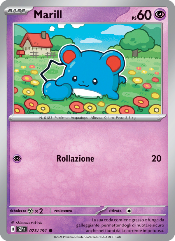 Marill 073/252 — Surging Sparks (Italian Pokémon TCG card)