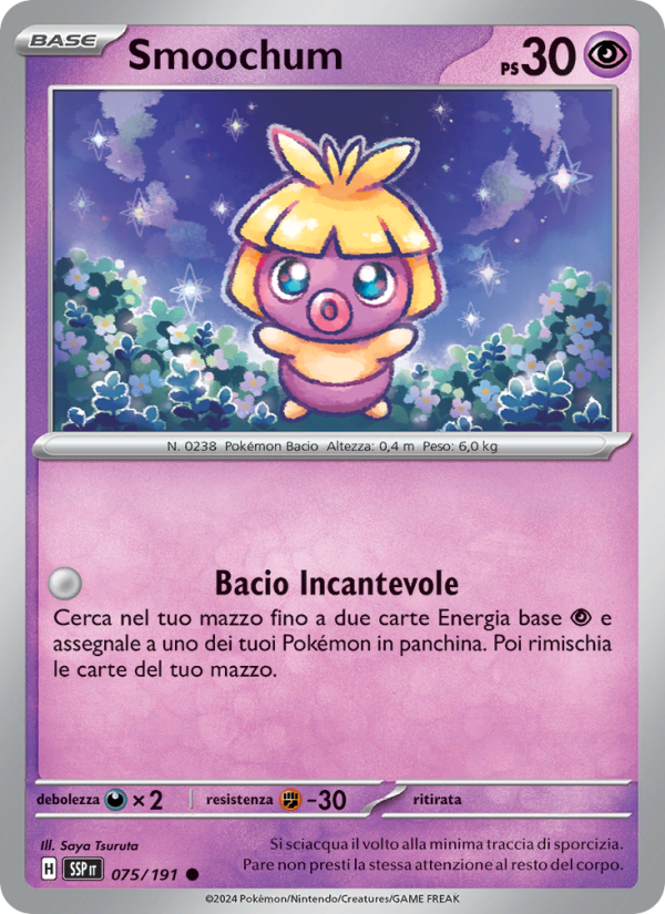 Smoochum 075/252 — Surging Sparks (Italian Pokémon TCG card)