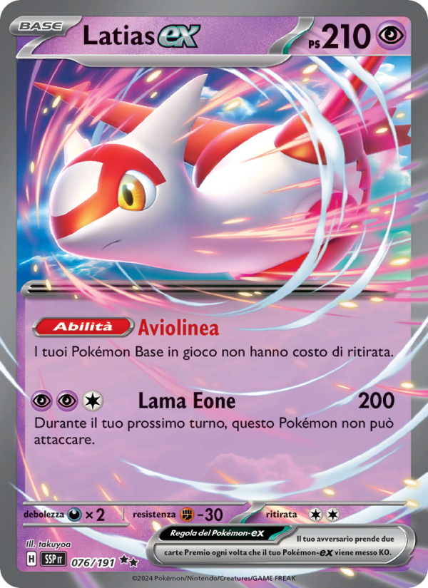 Latias-ex 076/252 — Surging Sparks (Italian Pokémon TCG card)