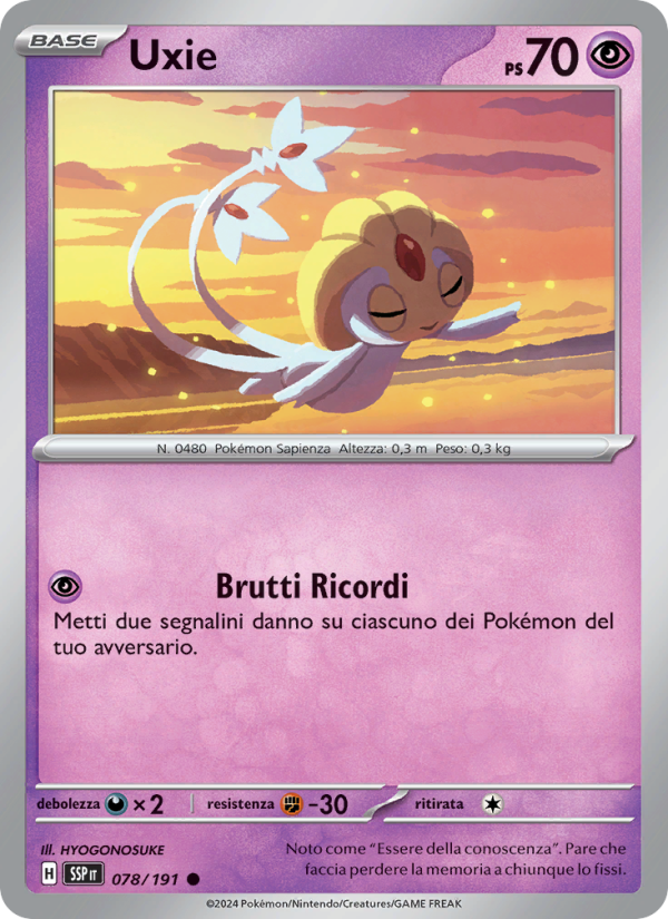 Uxie 078/252 — Surging Sparks (Italian Pokémon TCG card)