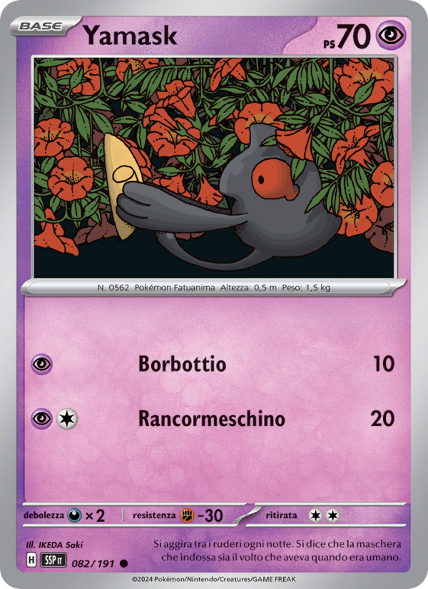Yamask 082/252 — Surging Sparks (Italian Pokémon TCG card)