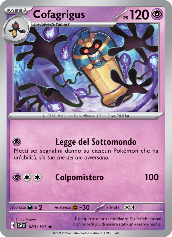 Cofagrigus 083/252 — Surging Sparks (Italian Pokémon TCG card)