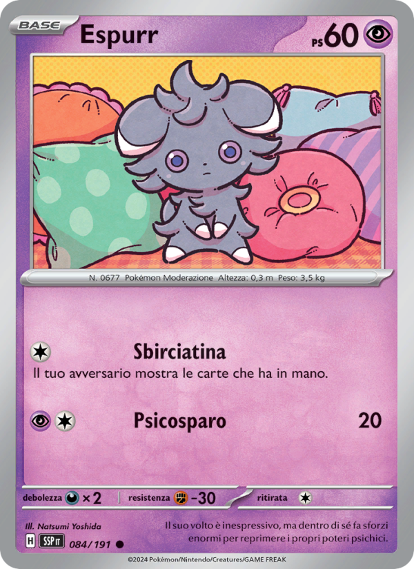 Espurr 084/252 — Surging Sparks (Italian Pokémon TCG card)