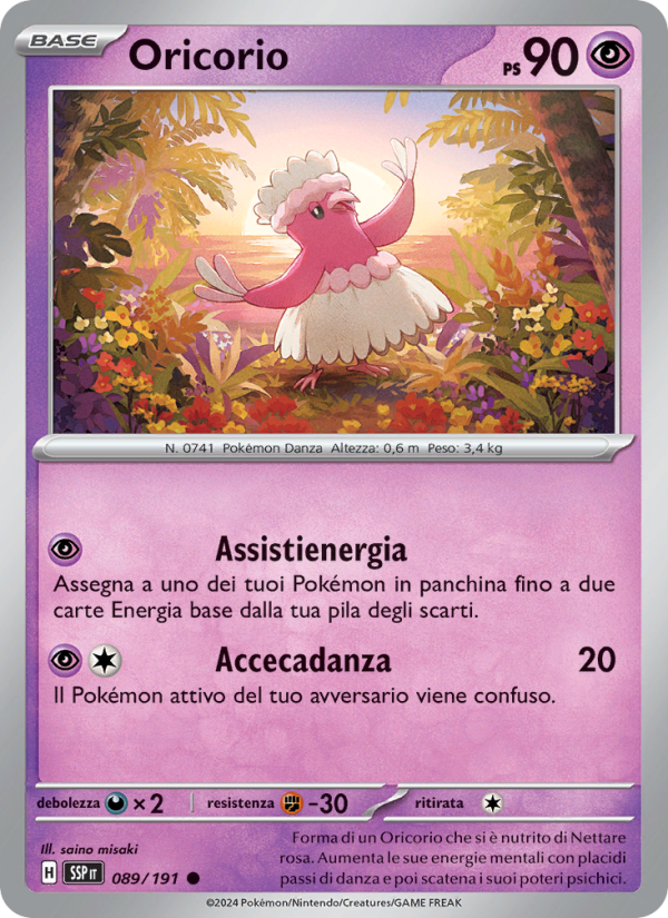 Oricorio 089/252 — Surging Sparks (Italian Pokémon TCG card)