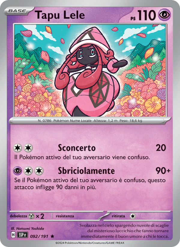 Tapu Lele 092/252 — Surging Sparks (Italian Pokémon TCG card)