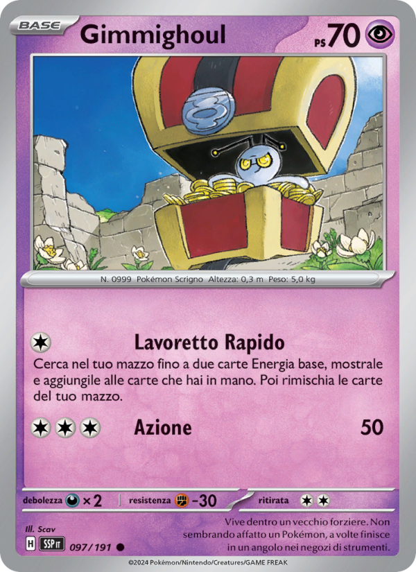 Gimmighoul 097/252 — Surging Sparks (Italian Pokémon TCG card)