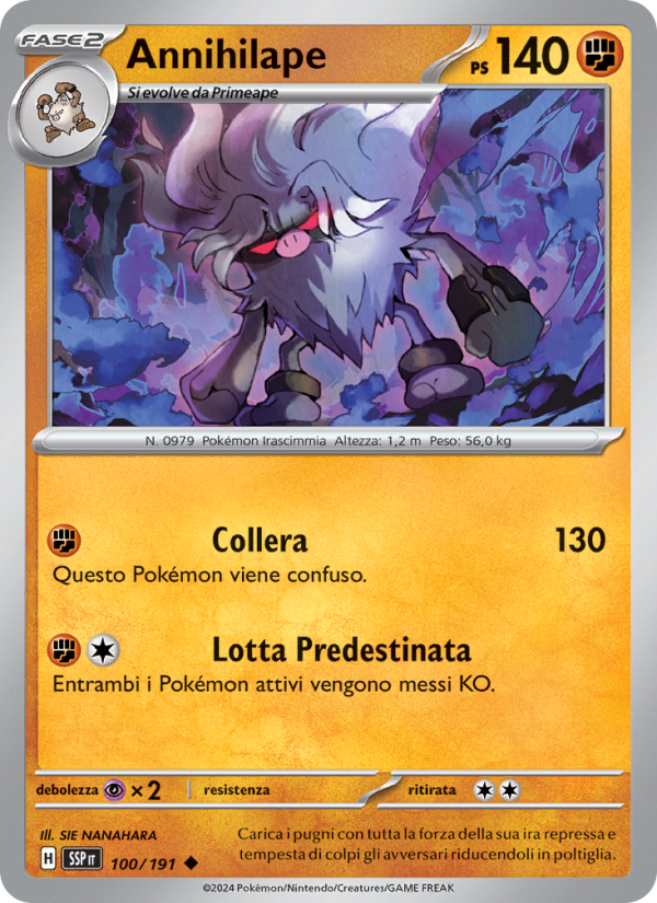 Annihilape 100/252 — Surging Sparks (Italian Pokémon TCG card)