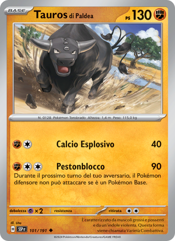 Tauros di Paldea 101/252 — Surging Sparks (Italian Pokémon TCG card)