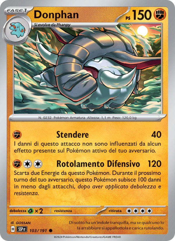 Donphan 103/252 — Surging Sparks (Italian Pokémon TCG card)