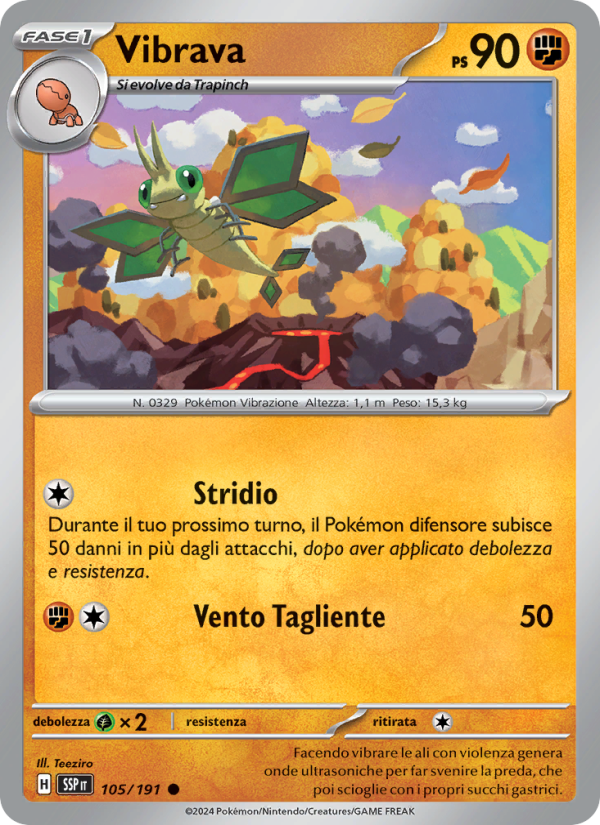 Vibrava 105/252 — Surging Sparks (Italian Pokémon TCG card)