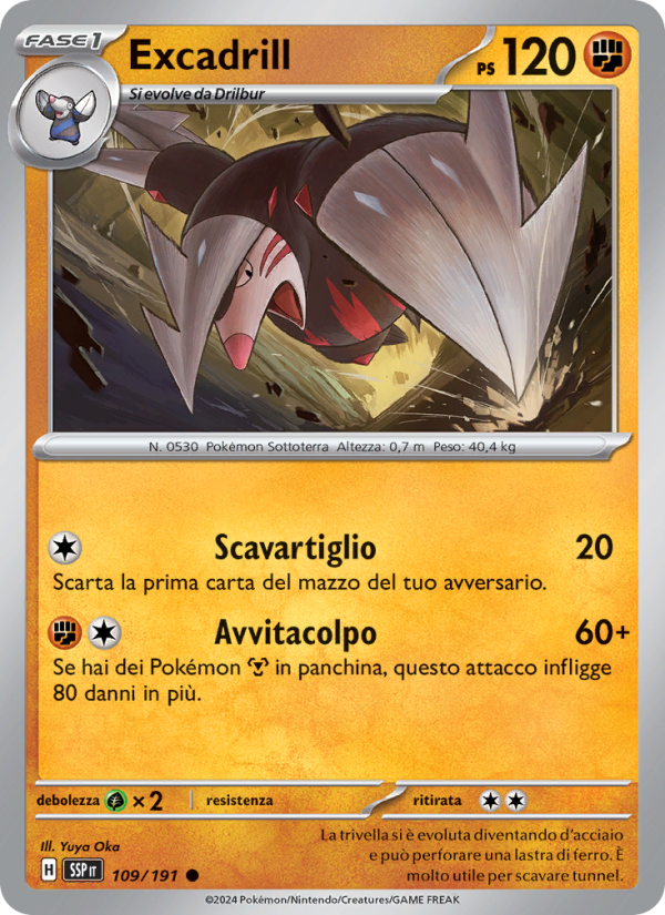 Excadrill 109/252 — Surging Sparks (Italian Pokémon TCG card)