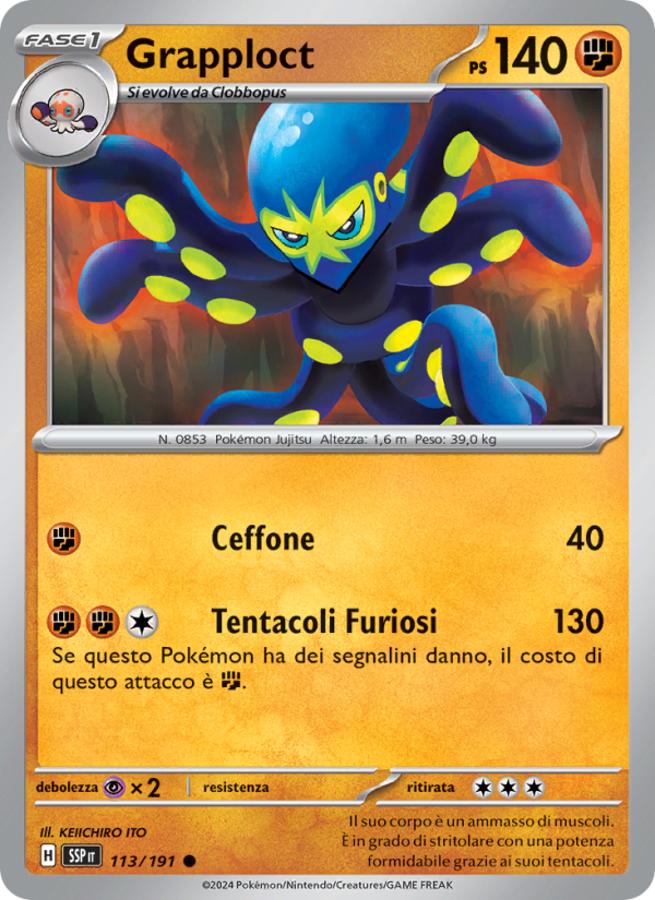 Grapploct 113/252 — Surging Sparks (Italian Pokémon TCG card)