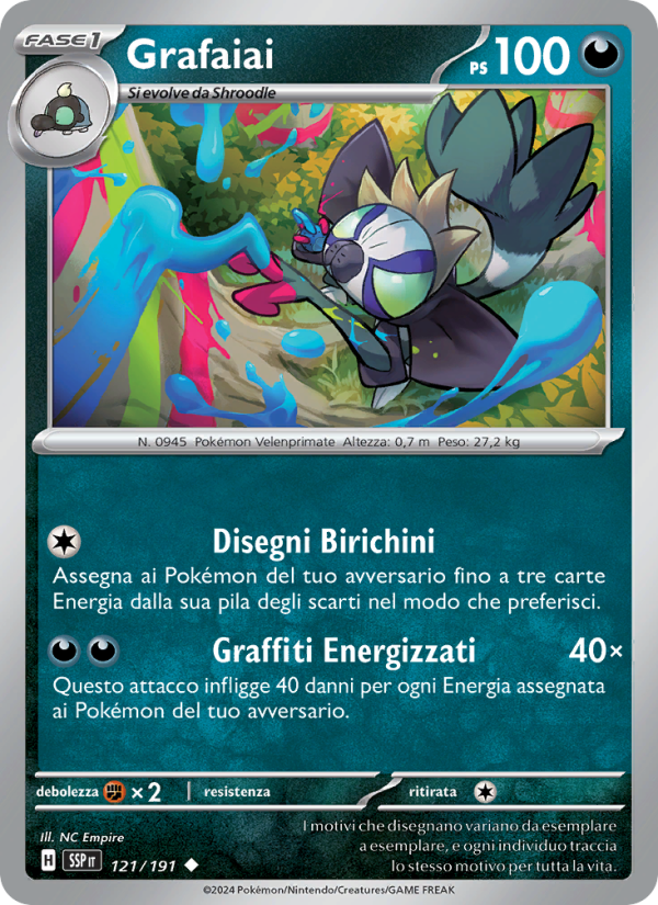 Grafaiai 121/252 — Surging Sparks (Italian Pokémon TCG card)