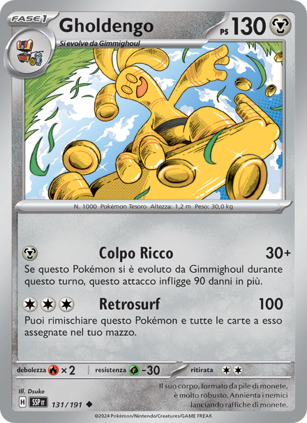 Gholdengo 131/252 — Surging Sparks (Italian Pokémon TCG card)