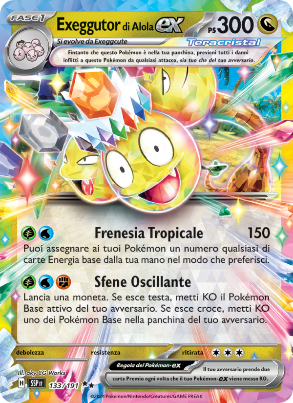 Exeggutor di Alola-ex 133/252 — Surging Sparks (Italian Pokémon TCG card)